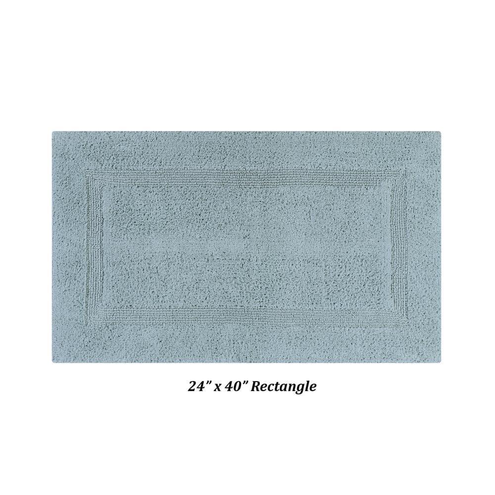 Better Trends Lux 100% Cotton Tufted Solid Reversible Bath Rug Set 3 PC (17" x 24" | 24" x 40" | 20" x 60") - Blue