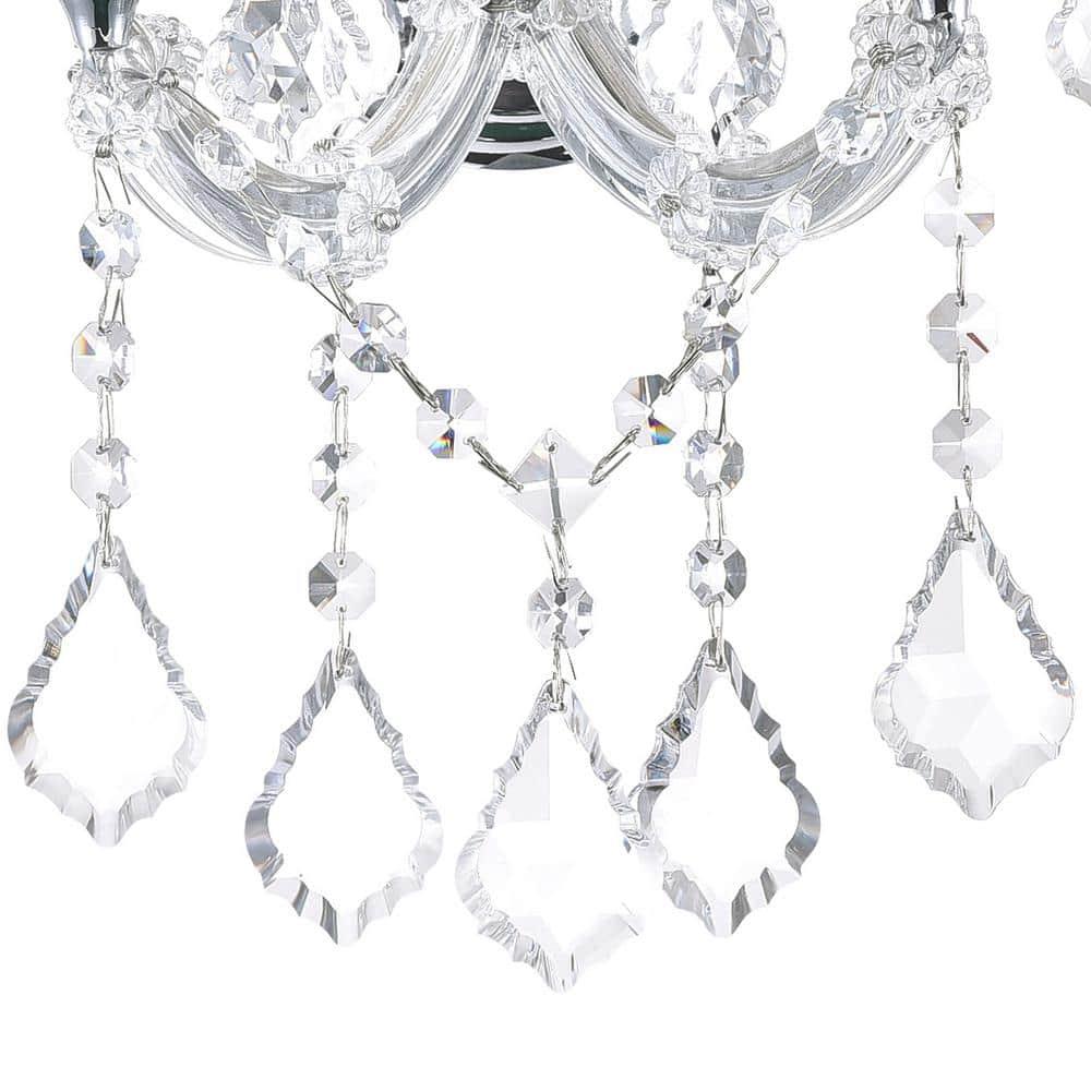 CWI Lighting Maria Theresa 2 Light Traditional Metal Wall Sconce in Chrome