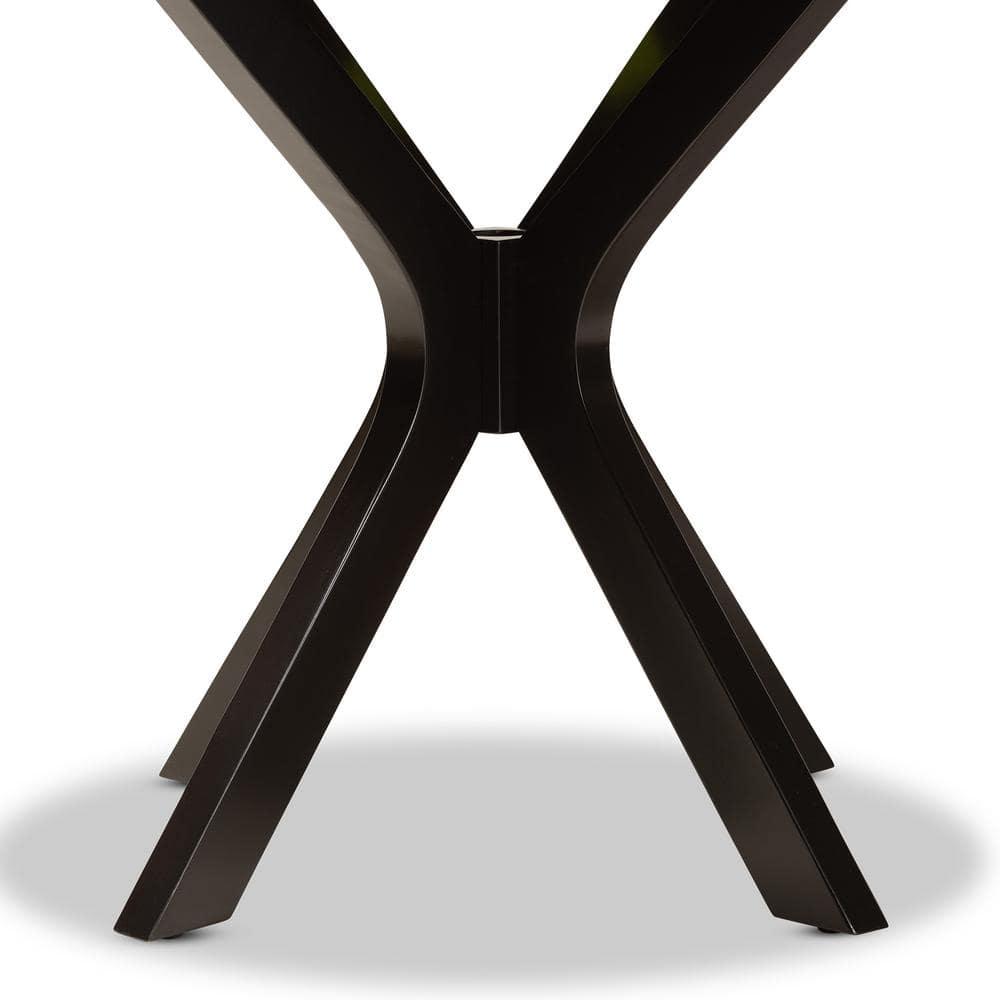 Kenji Modern and Contemporary Dark Brown Finished 35-Inch-Wide Round Wood Dining Table