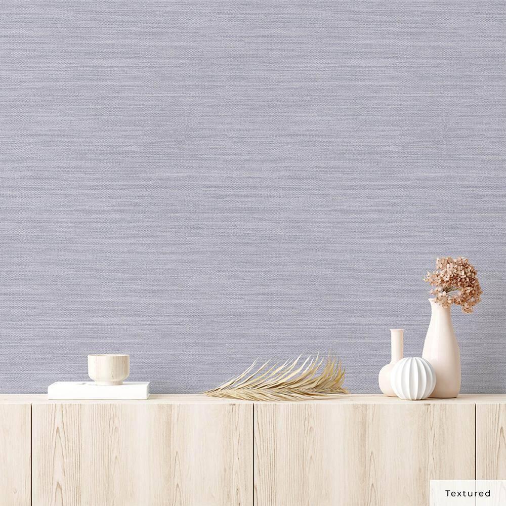 Tempaper & Co.® Faux Horizontal Grasscloth Removable Peel and Stick Wallpaper, Textured Blue, 28 sq. ft.: Vinyl, Prepasted, Abstract Pattern