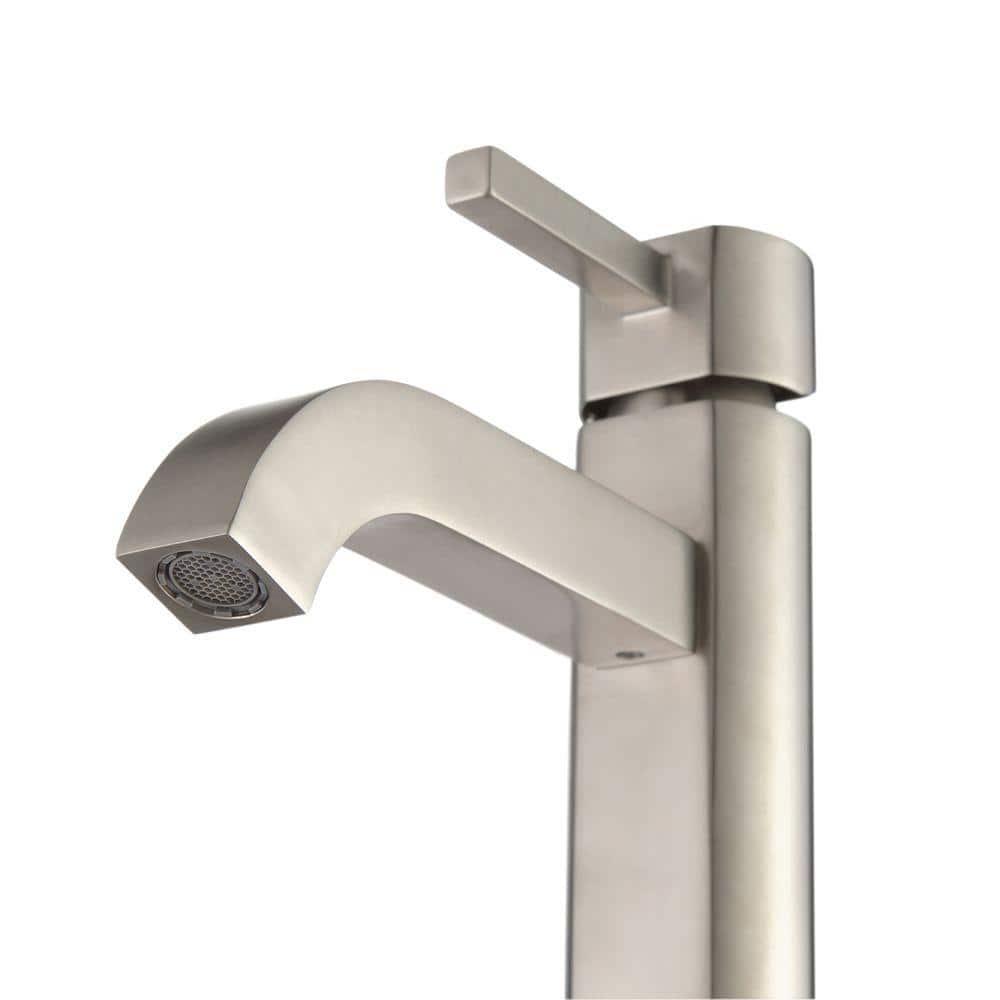 Kraus FVS-1007-PU-10SN Kraus Ramus Vessel Mixer Single-Handle Bathroom Faucet with Matching Pop-Up Drain