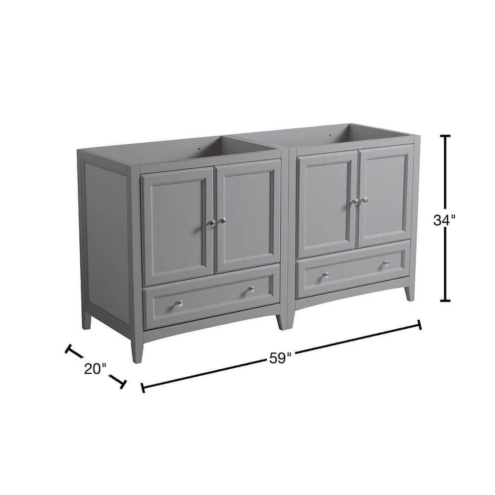 Fresca Oxford 59" Free-Standing Double Sink Bathroom Vanity Base Only
