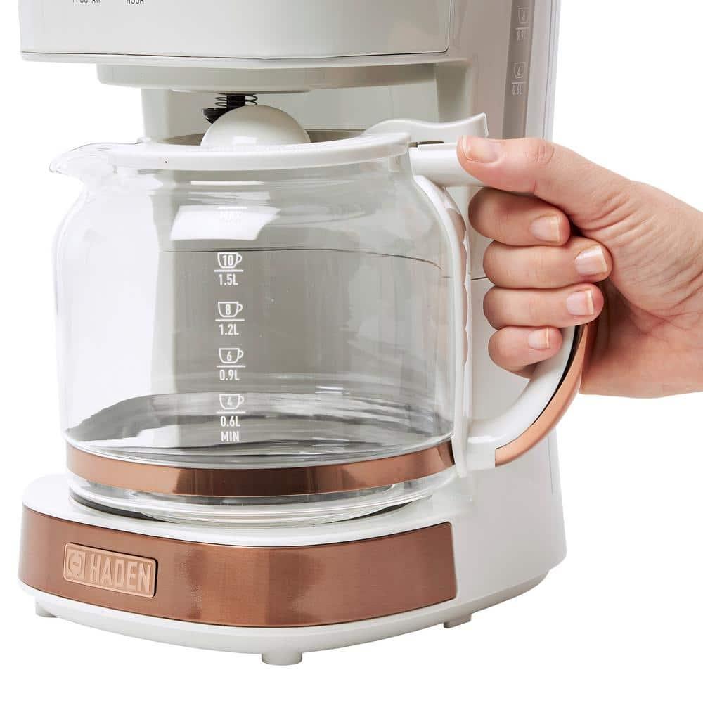 HADEN Heritage Ivory and Copper 12-Cup Programmable Coffee Maker