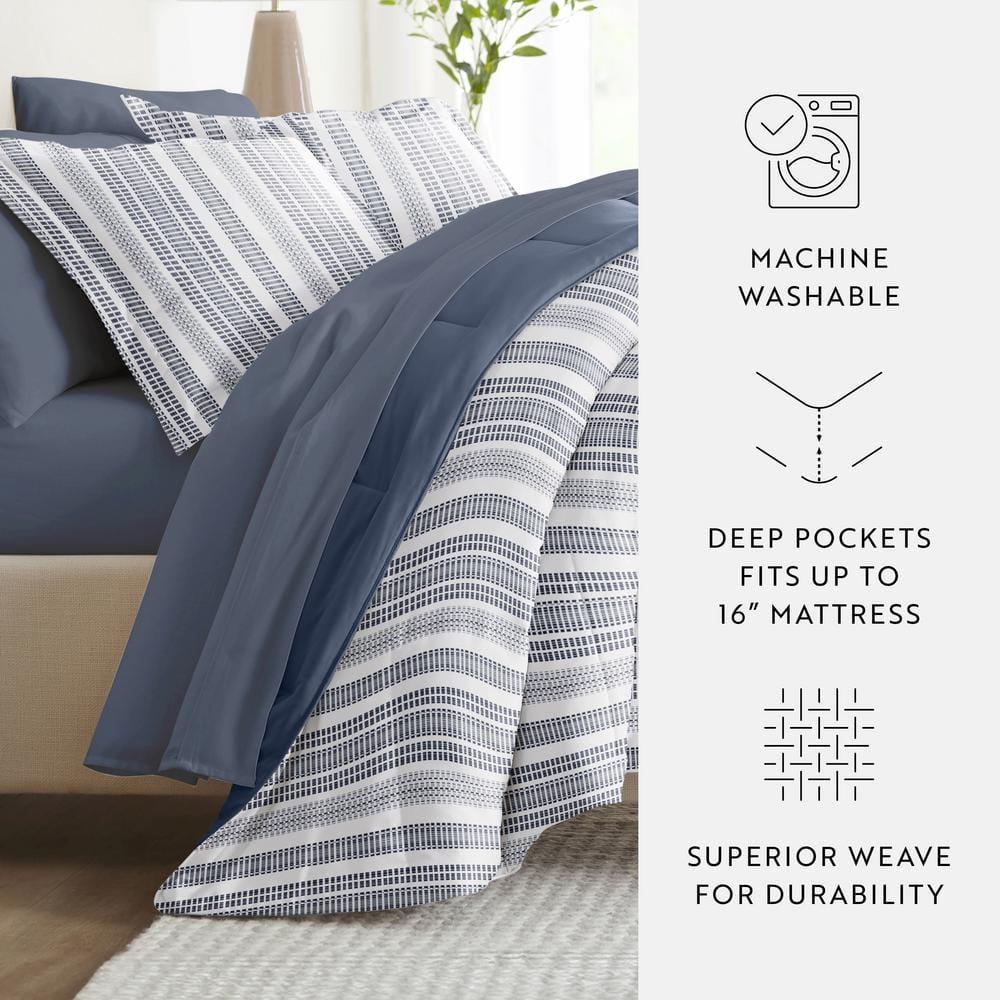 IEnjoy Home 7-Piece Bedding Bundle - Pattern Comforter and Sheet Set