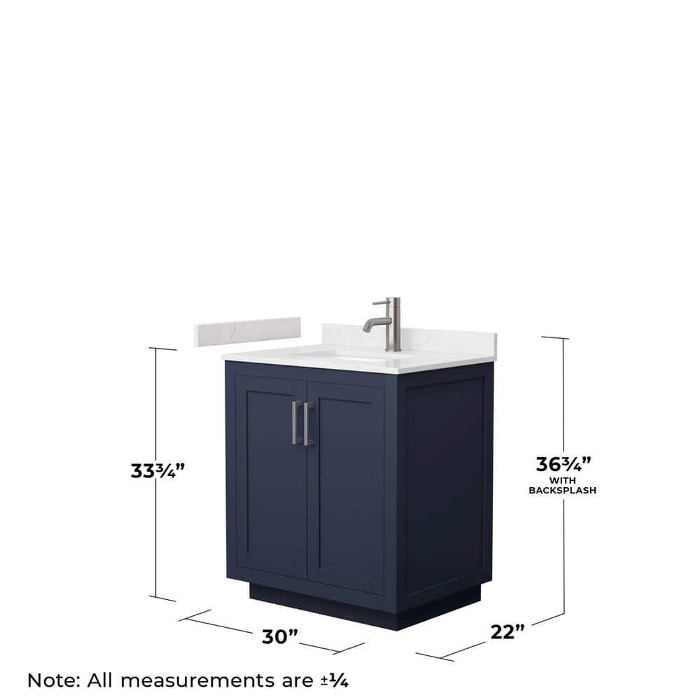 Wyndham Collection Miranda 30" Freestanding Single Bathroom Vanity with Cultured Marble Top
