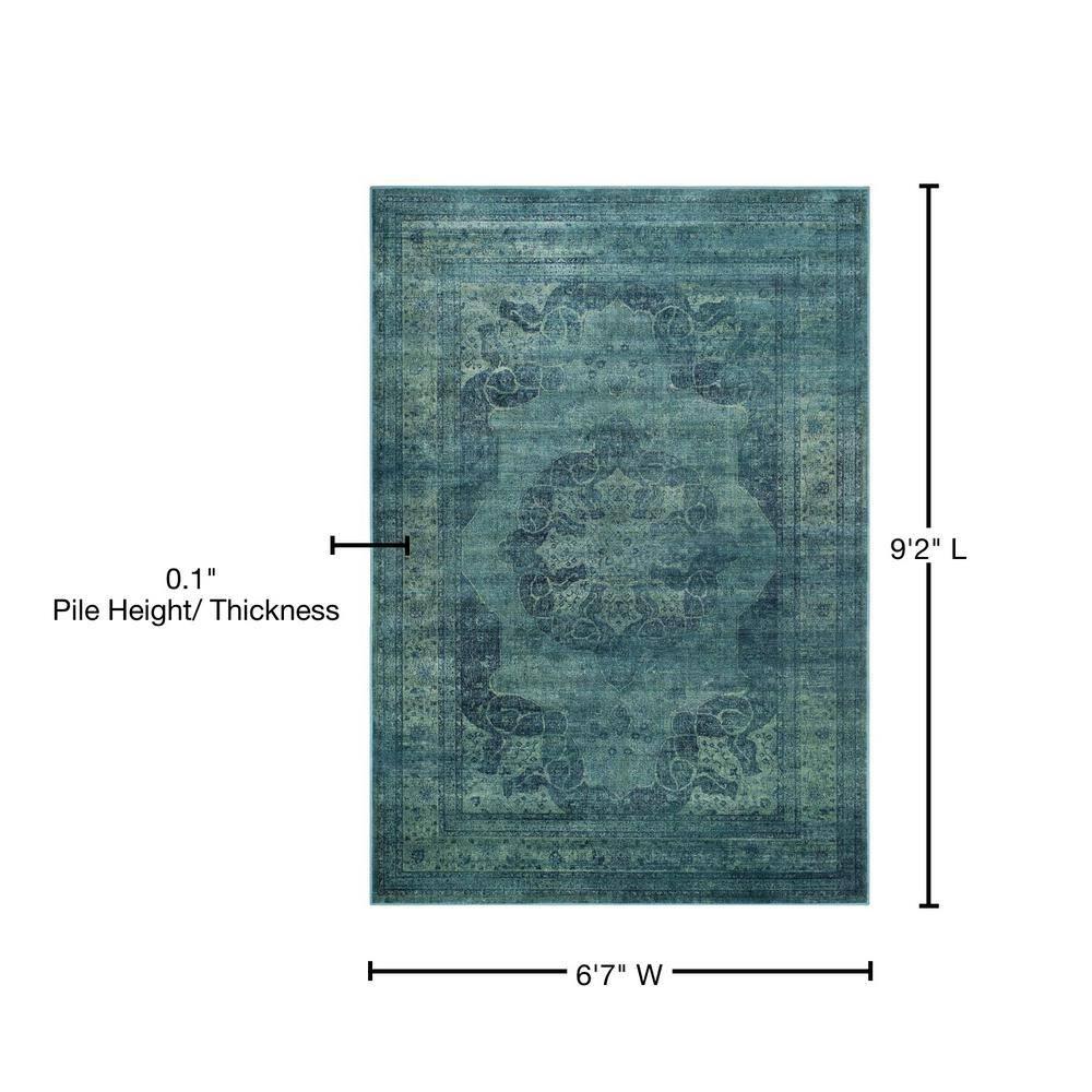 Vintage VTG158 Power Loomed Area Rug - Blue/Multi - 6'7"x9'2" - Safavieh.