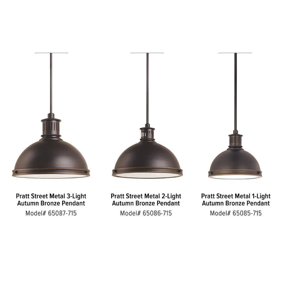 Autumn Bronze Industrial Bowl Pendant with Clear Textured Glass Shade