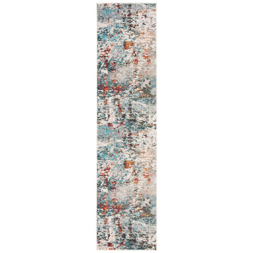 Madison MAD471 Power Loomed Indoor Runner Rug - Grey/Blue - 2'x8' - Safavieh