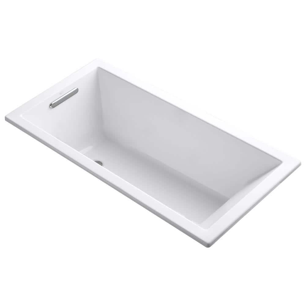 Underscore® 60" x 30" Drop-In or Undermount Acrylic Soaking Bathtub with Sloped Backrest