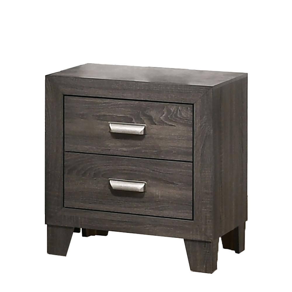 Rustic Wood Gray 3pc Bedroom Set in Twin Size with Dresser and Nightstand