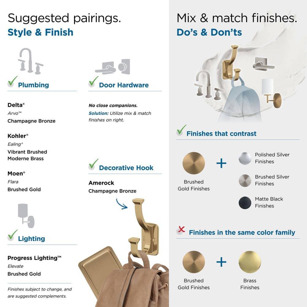 Alder Transitional Double Prong Decorative Wall Hook