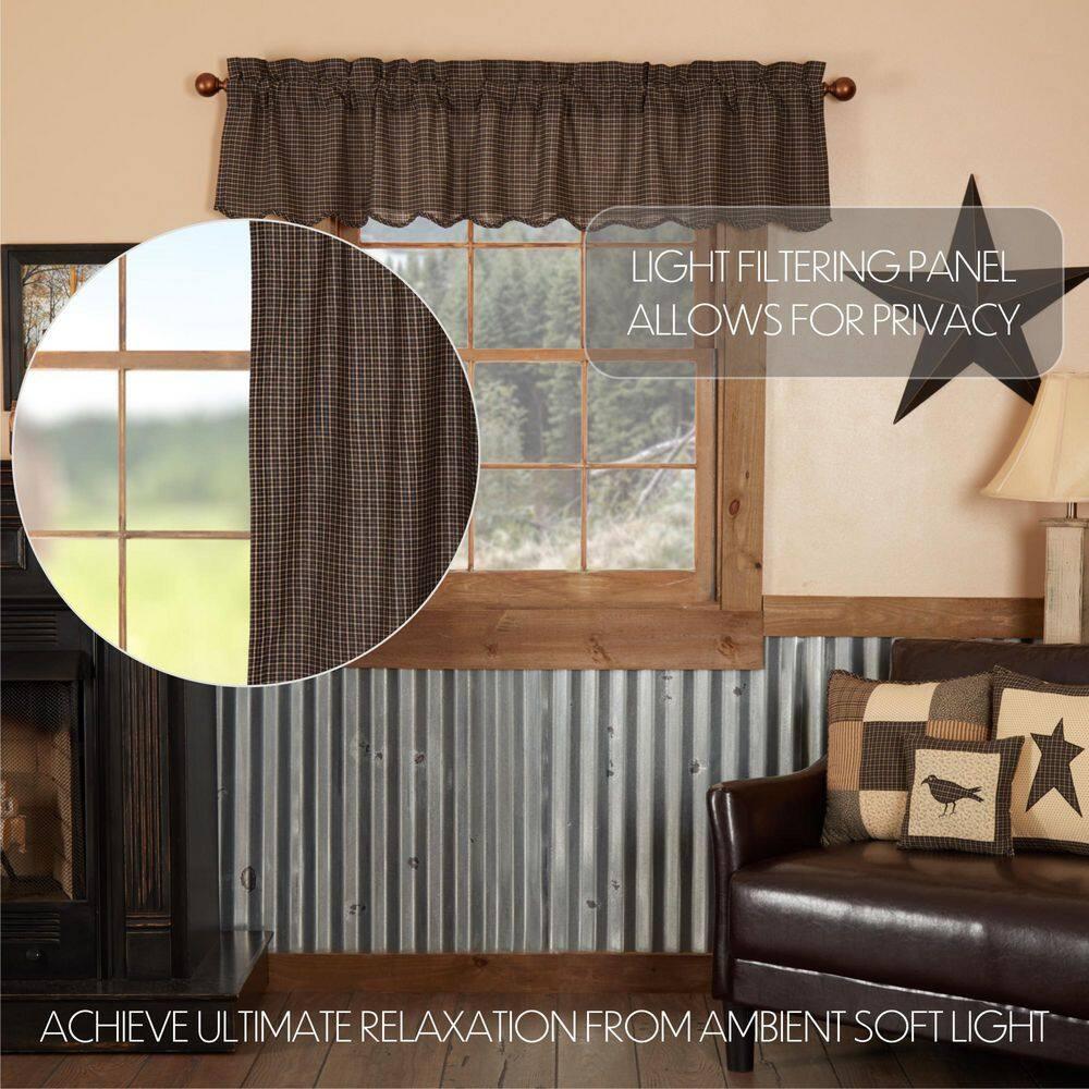VHC Brands Kettle Grove Plaid Cotton Scalloped Window Valance in