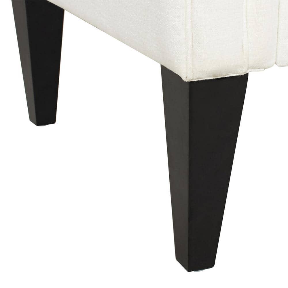 Harrison Tufted Roll Arm Chaise Lounge Antique White