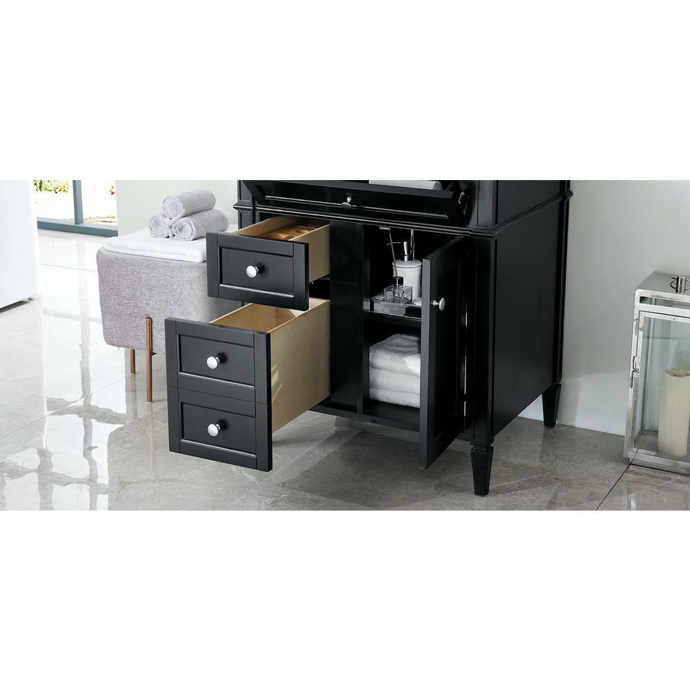 James Martin Vanities Brittany 30-Inches Black Onyx Bathroom Vanity Base Cabinet without Top