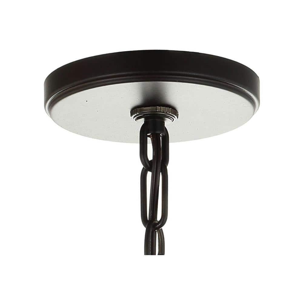 Thatcher 17" Metal LED Pendant Light, Oil Rubbed Bronze/White