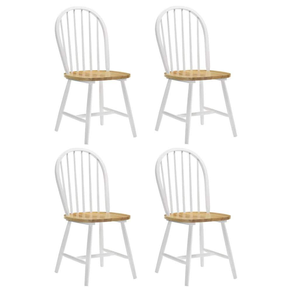 Coaster Farmhouse Windsor Wood Dining Chairs in White