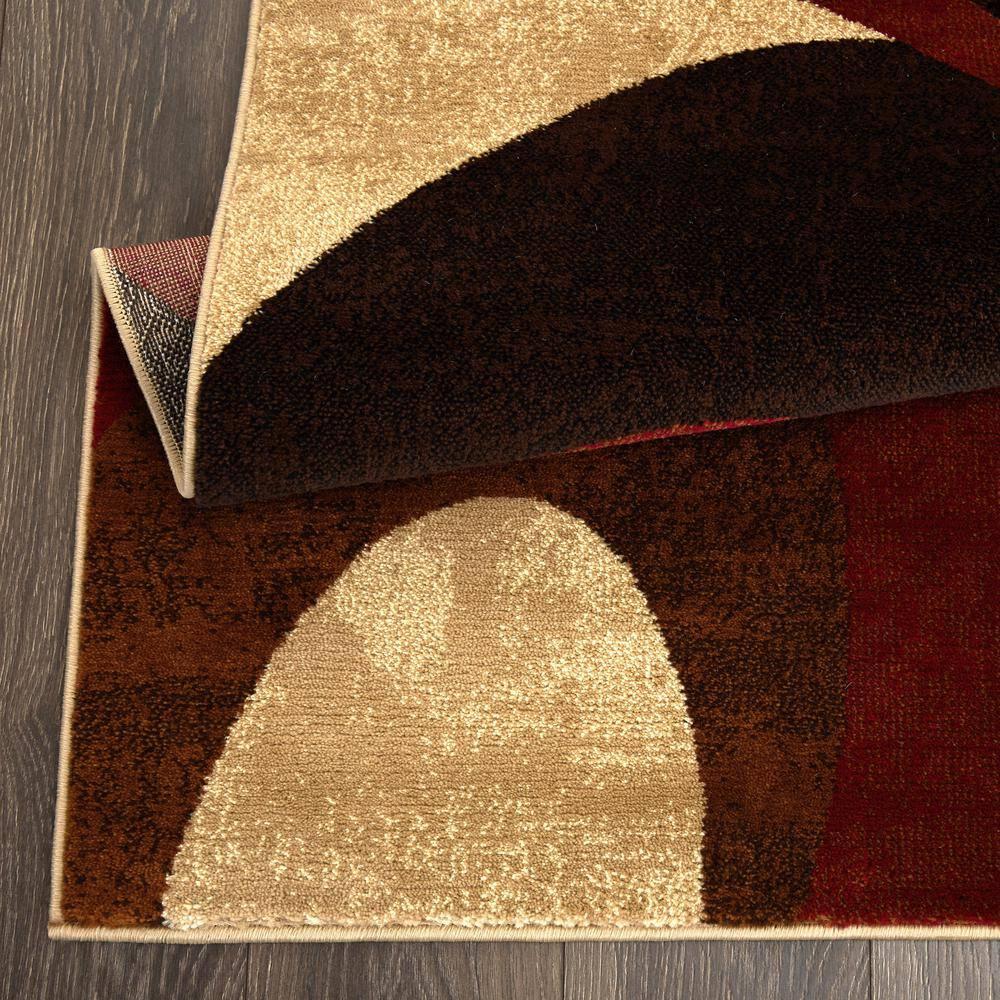 Home Dynamix Slade Contemporary Abstract Area Rug, Brown/Red, 18.9"x31.5"