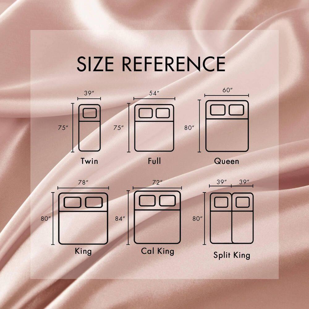 California King Satin Luxury 6pc Sheet Set Blush