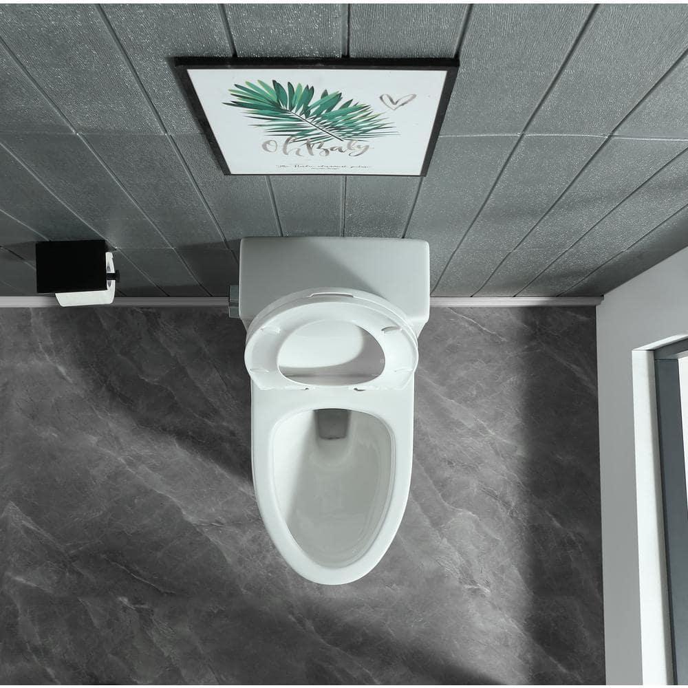 ABRUZZO 1.28 GPF Elongated Comfort Height One-Piece Toilet Floor Mounted (Seat Included), White