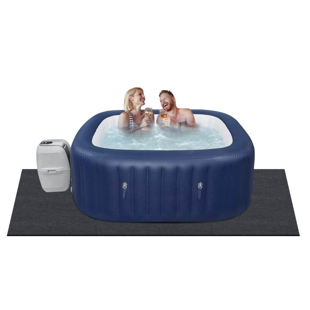 VEVOR 74 x 72 Inch Hot Tub Mat, Extra Large Inflatable Hot Tub Pad, Waterproof Slip-Proof Backing, Absorbent Spa Pool Ground Base Flooring Protector Mat Reusable Outdoor & Indoor, Also for Car Repair