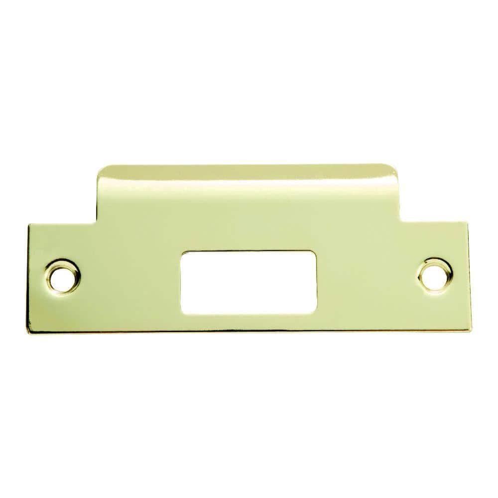 Polished Brass Large Lip Door Strike Plate for Interior Doors