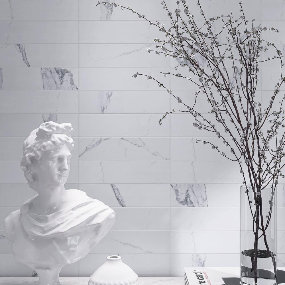 Supreme Tile Paloma Calacatta 2.95 in. X 11.81 in. Ceramic Subway Wall Tile
