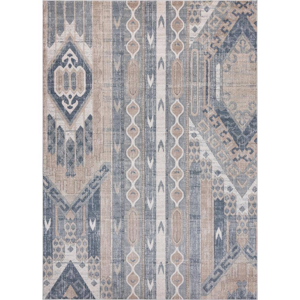 Unique Loom Portland Collection Area Rug - Orford (10'  x 14' 1" Rectangle Navy Blue/Blue)