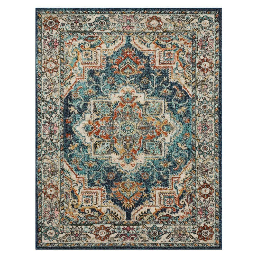 Elysian Blue Medallion 8' x 10' Synthetic Area Rug