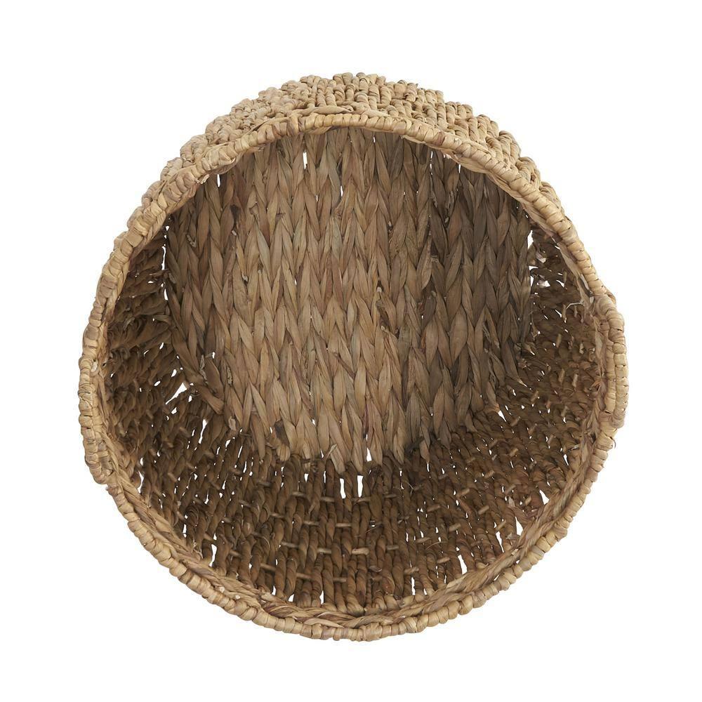 Tall Wicker Floor Basket, Woven Decorative Basket with Handles, Handmade, Great for Laundry and Storage, Natural