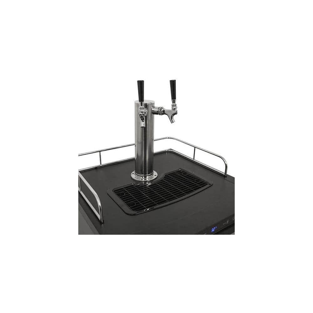 EdgeStar 5.6 Cubic Feet Dual Tap Freestanding Kegerator with Adjustable Temperature