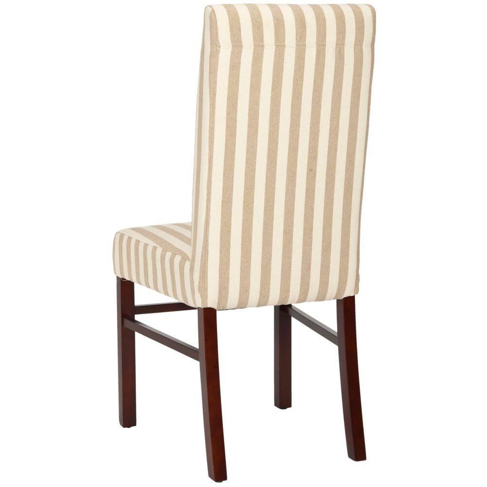 Classic 20''H Striped Side Chair (Set Of 2) - Tan/Cream - Safavieh