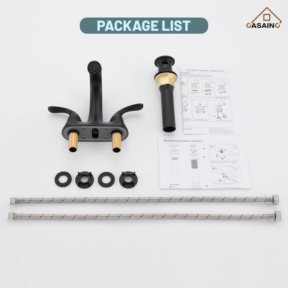 1.2 Flow Centerset Bathroom Sink Faucet with Drain