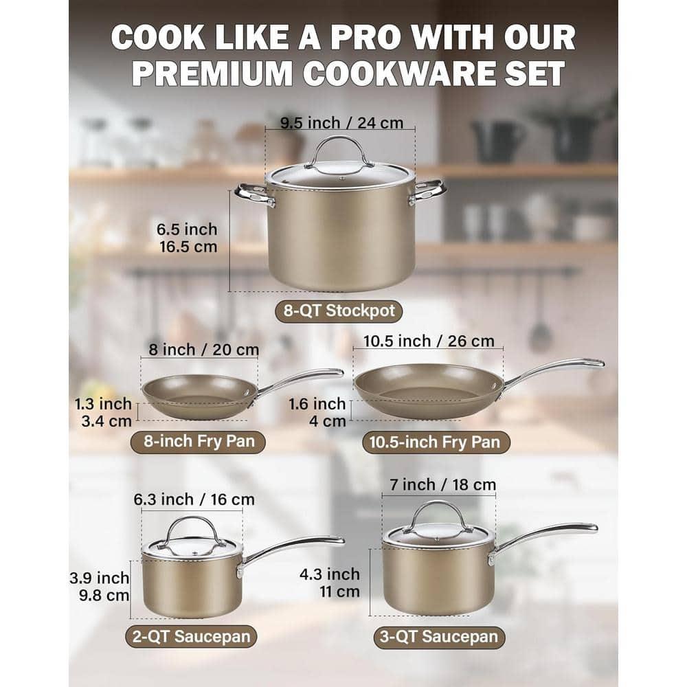 Cooks Standard 8 - Piece Non-Stick Anodized Aluminum Cookware Set