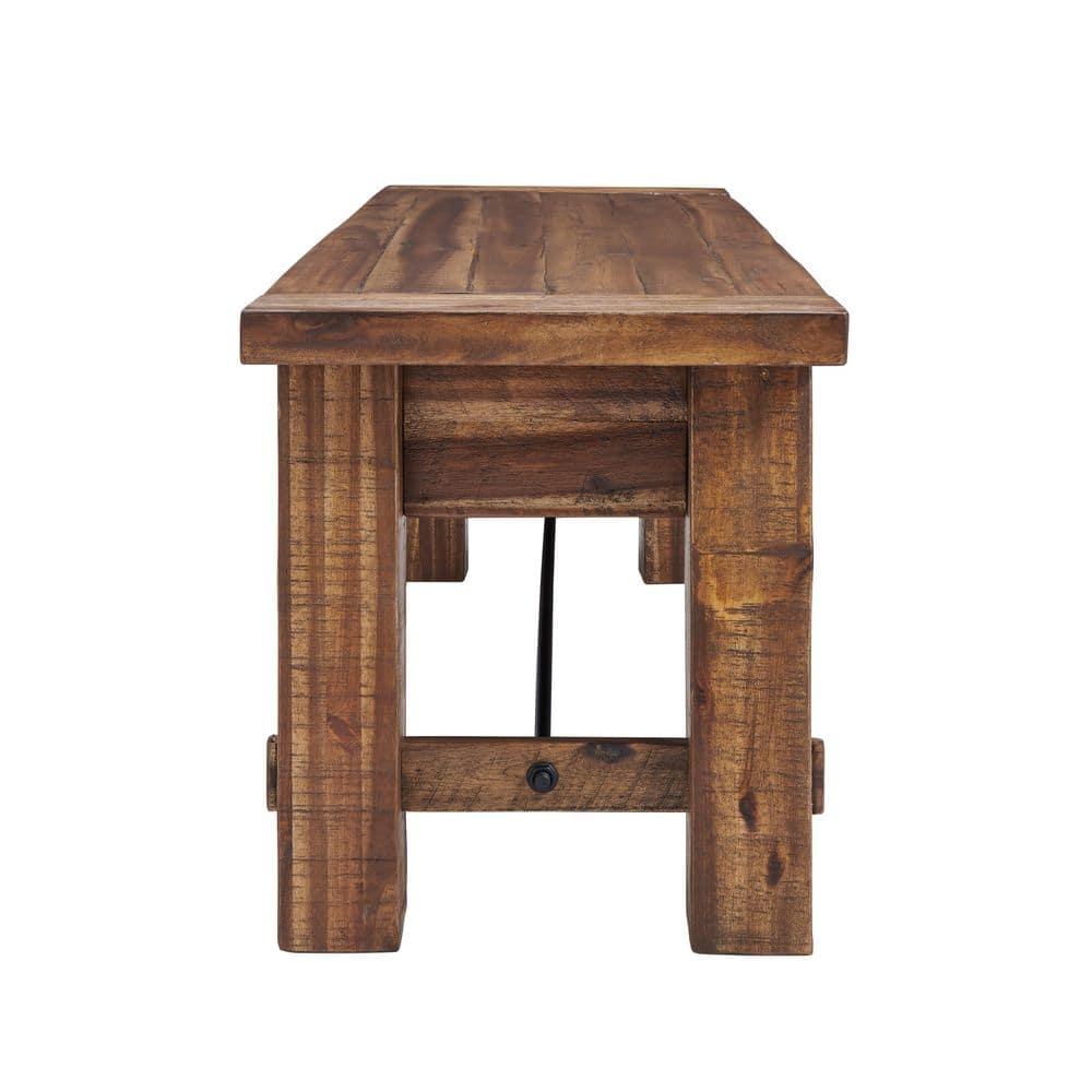 Durango Wood Entryway/Dining Bench Dark Brown - Alaterre Furniture: Industrial Accent, 60" Long