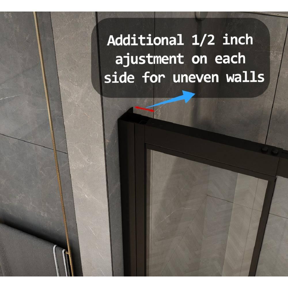 36 in.W - 72 in.H Pivot Shower Door with Clear Glass and Stainless Steel Handle