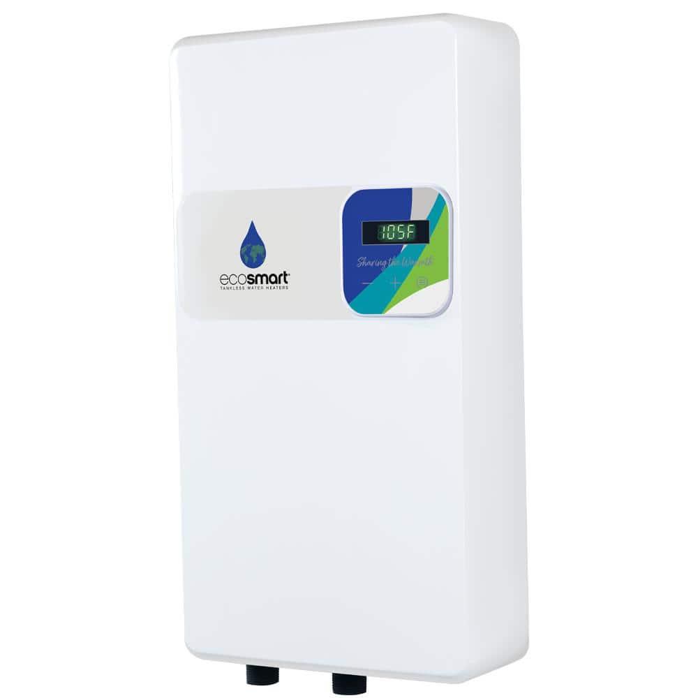 EcoSmart ECOS 18 Tankless Electric Water Heater, 18 Kw at 240 Volts, 75 Amps with Patented Self Modulating Technology