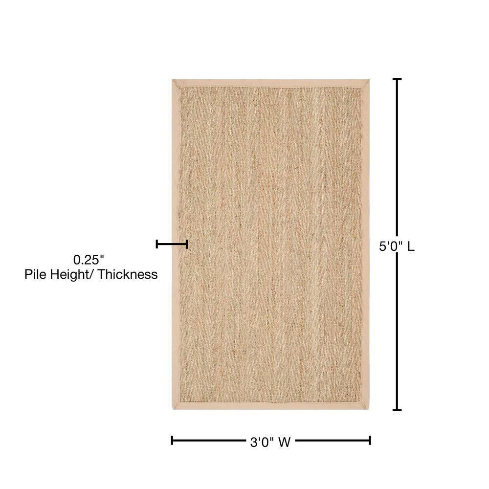 Natural Fiber NF115 Power Loomed Indoor Accent Rug - Natural/Beige - 3'x5' - Safavieh