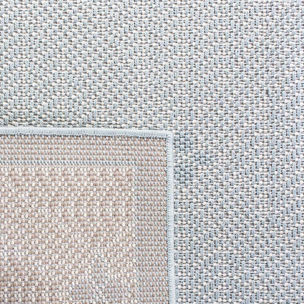 Bermuda BMU811 Machine Washable UV & Stain Resistant Non-Shedding Power Loomed Indoor/Outdoor Area Rug - Light Blue/Ivory - 6'7"x6'7" - Safavieh