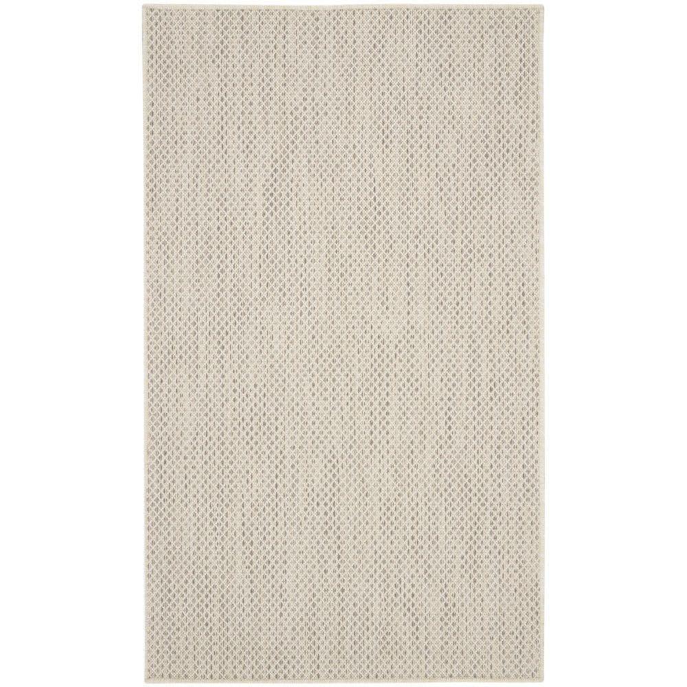 Nourison Courtyard COU01 Indoor/outdoor Area Rug - Ivory Silver 3' x 5'