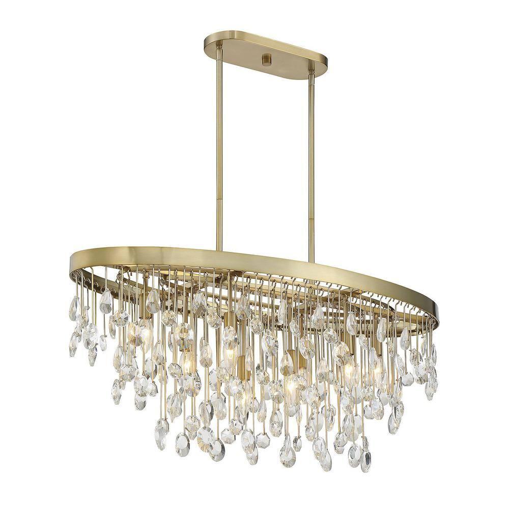 Livorno 8-Light Oval Chandelier in Noble Brass