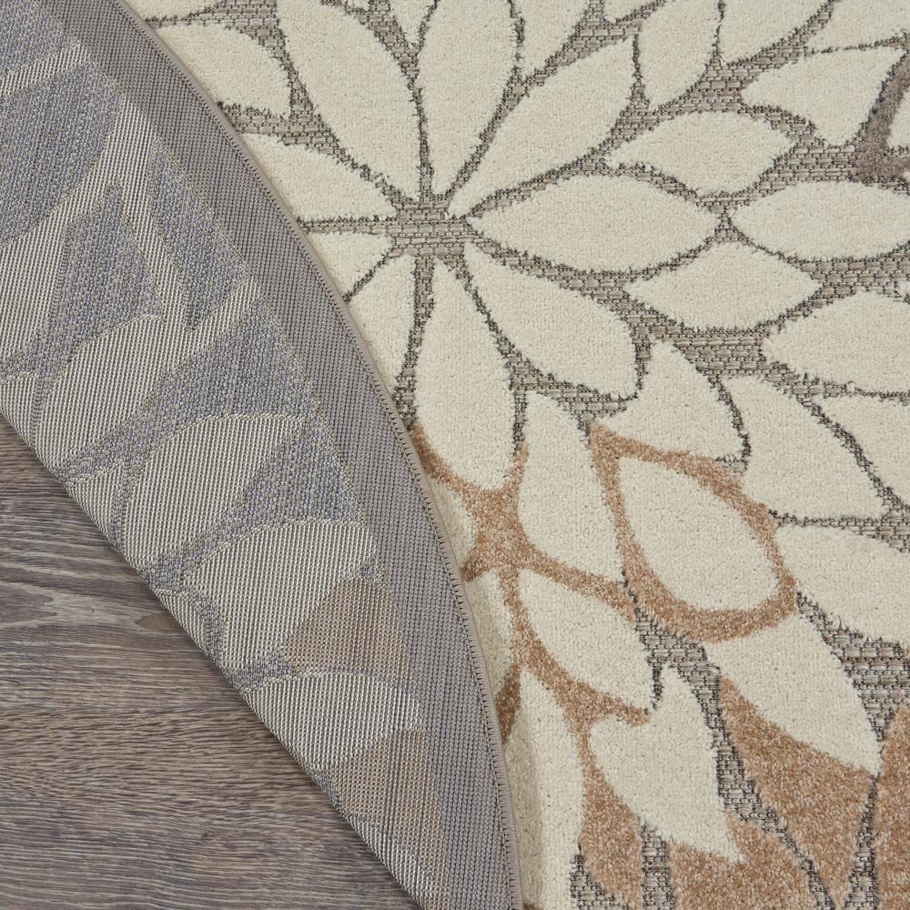 Nourison Aloha Floral Bloom Flatweave High-Low Indoor Outdoor Round Rug Natural 5'3" x 5'3"