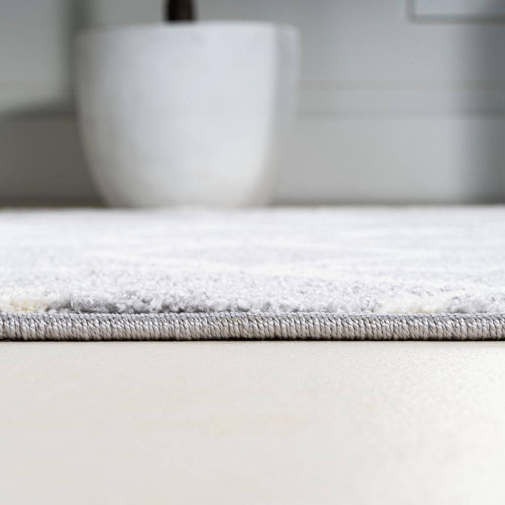 3'x5' Tumbling Blocks Modern Geometric Area Rug, Light Gray/White - JONATHAN Y