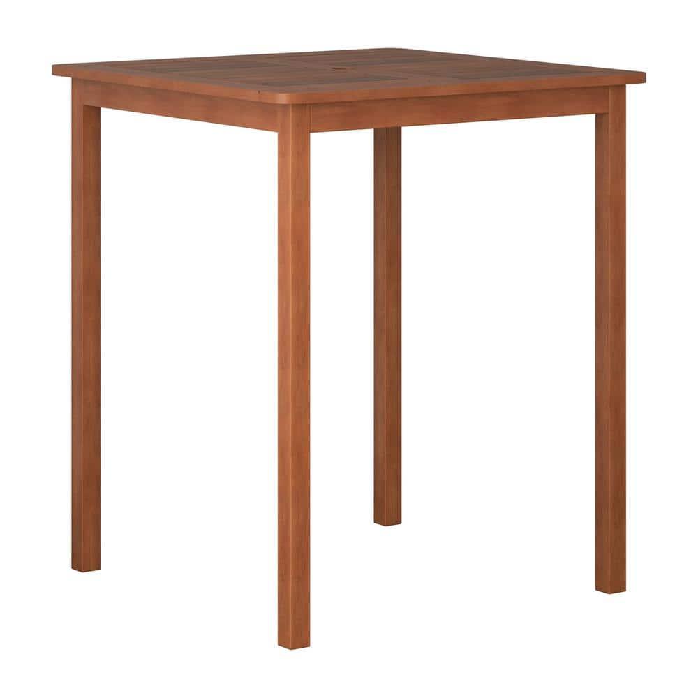 CorLiving Cinamon Brown Hardwood Outdoor Bar Height Table
