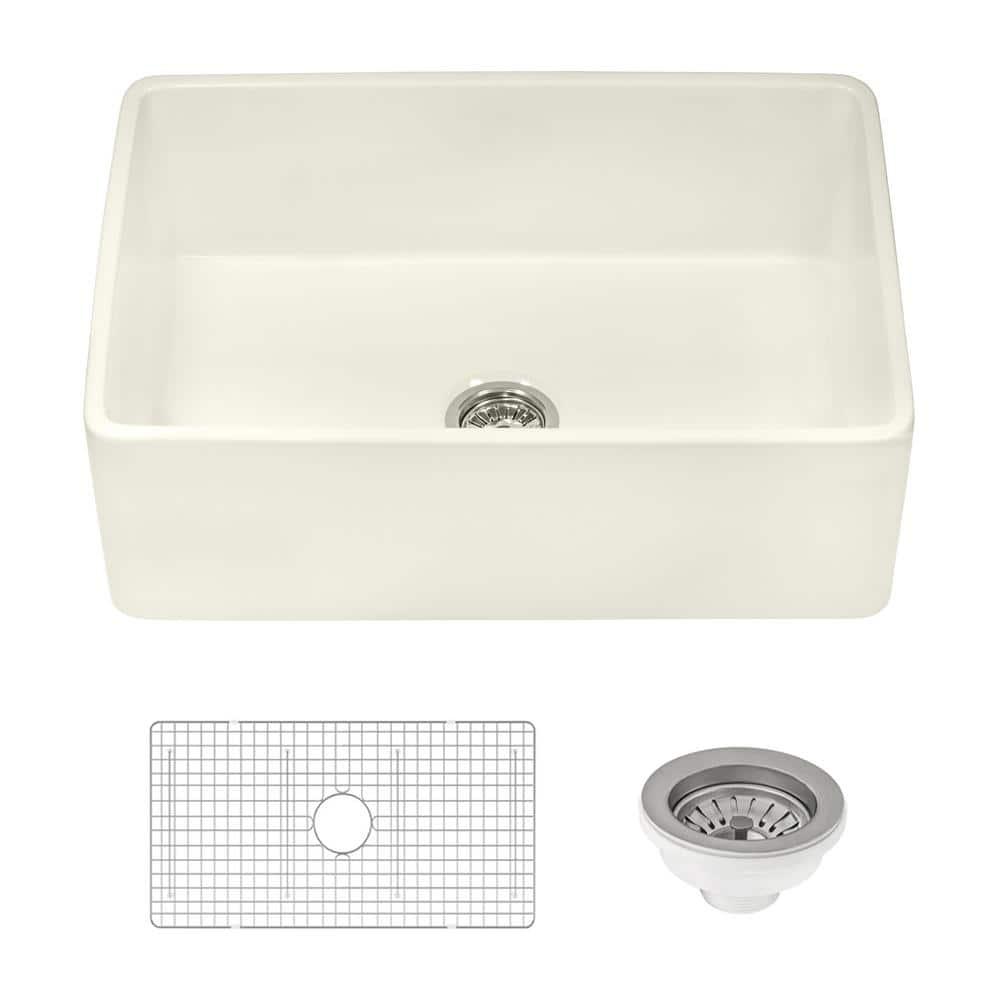 Ruvati 33 inch Fireclay Farmhouse Apron-Front Kitchen Sink Reversible