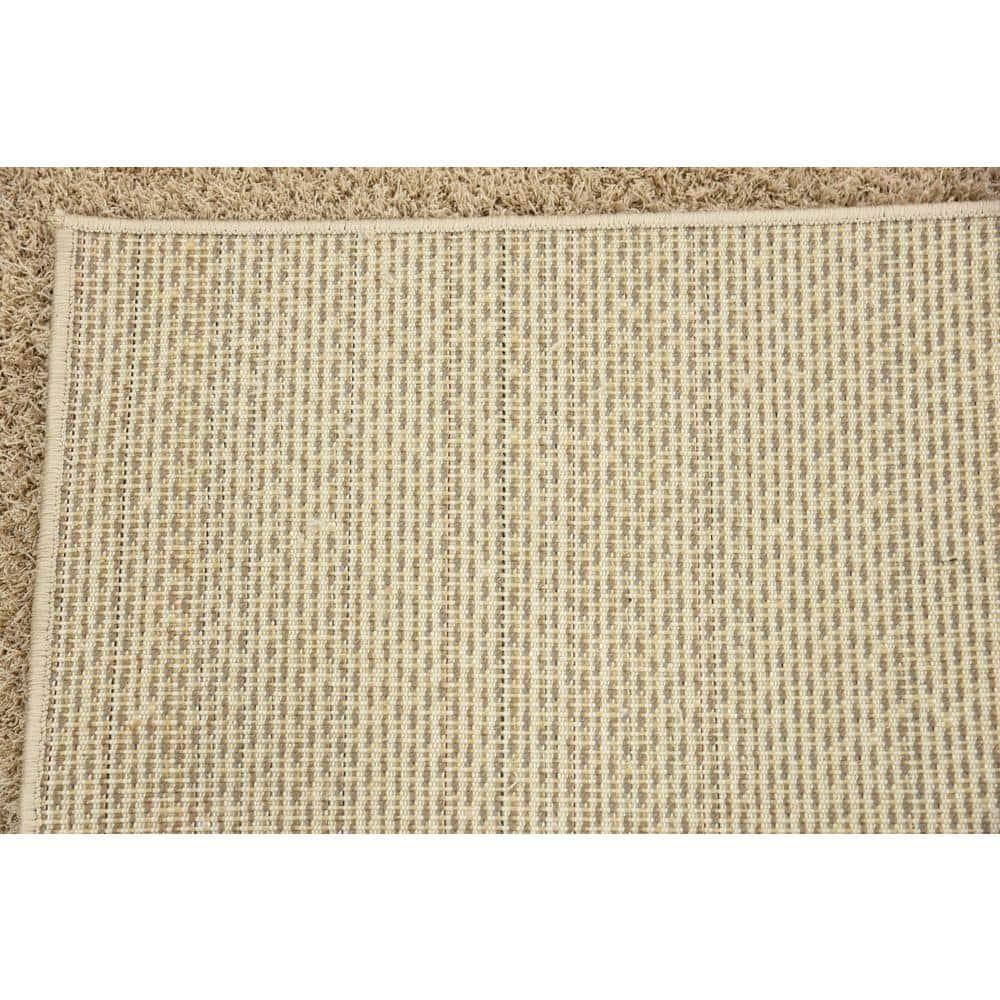 Unique Loom 4' 1 x 6' 1 Taupe Studio Solid Shag Sky Area Rug