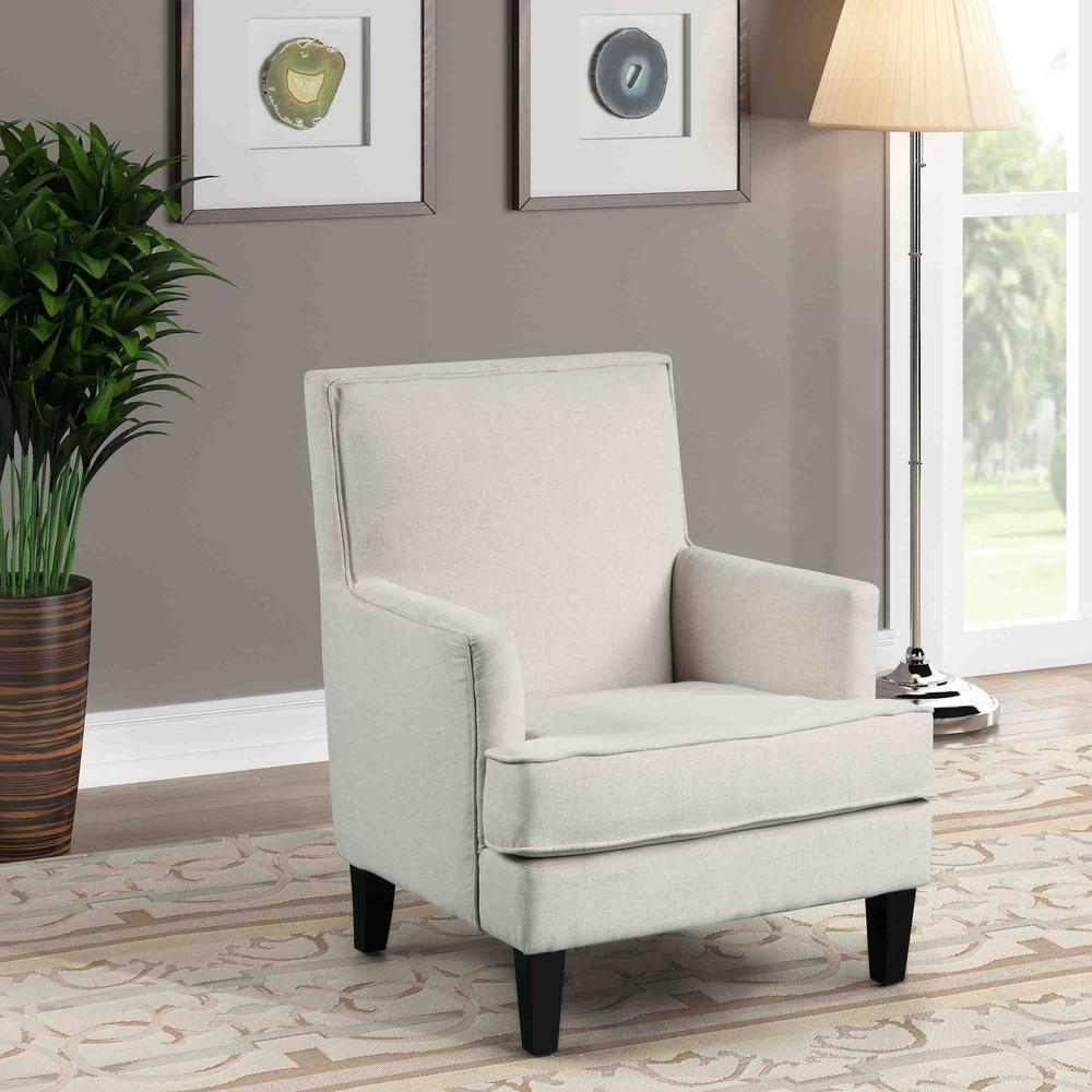 Best Master Furniture Saladin 30" Transitional Fabric Arm Chair in Beige
