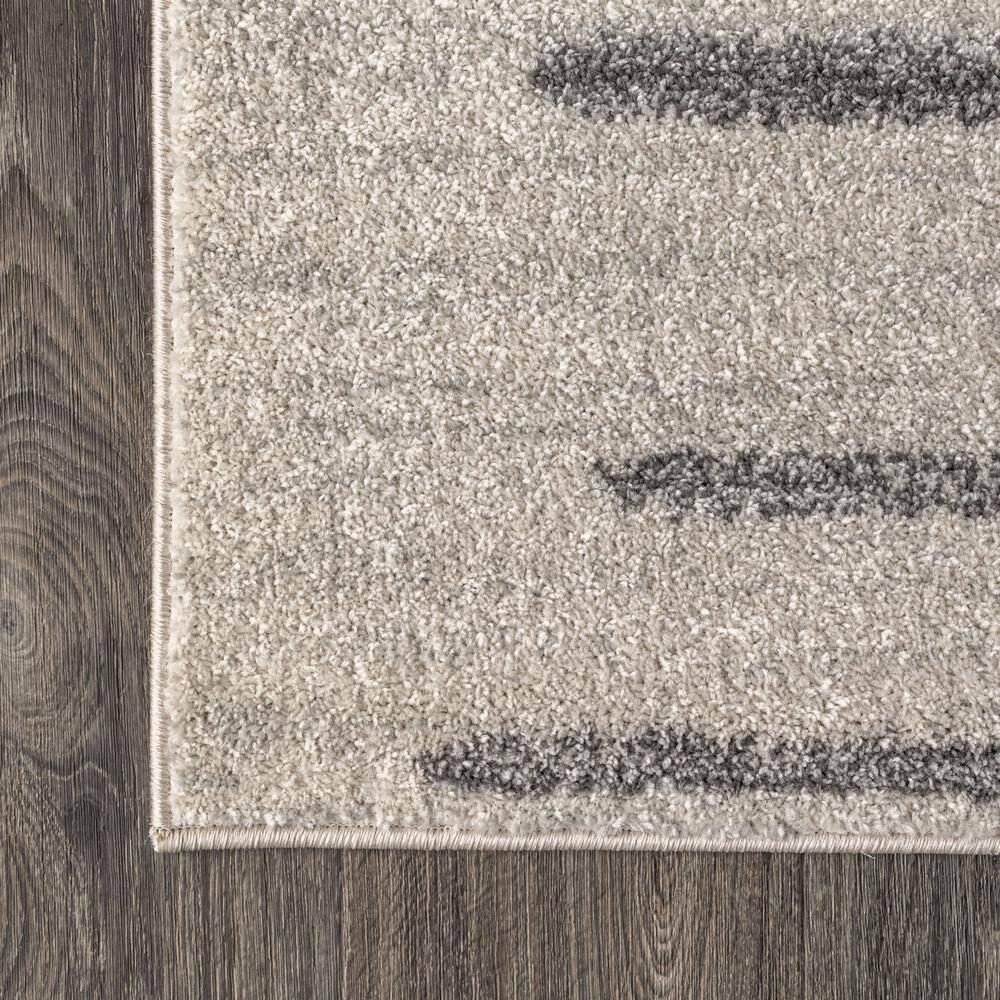 4'x6' Aya Berber Stripe Geometric Area Rug, Cream/Gray - JONATHAN Y