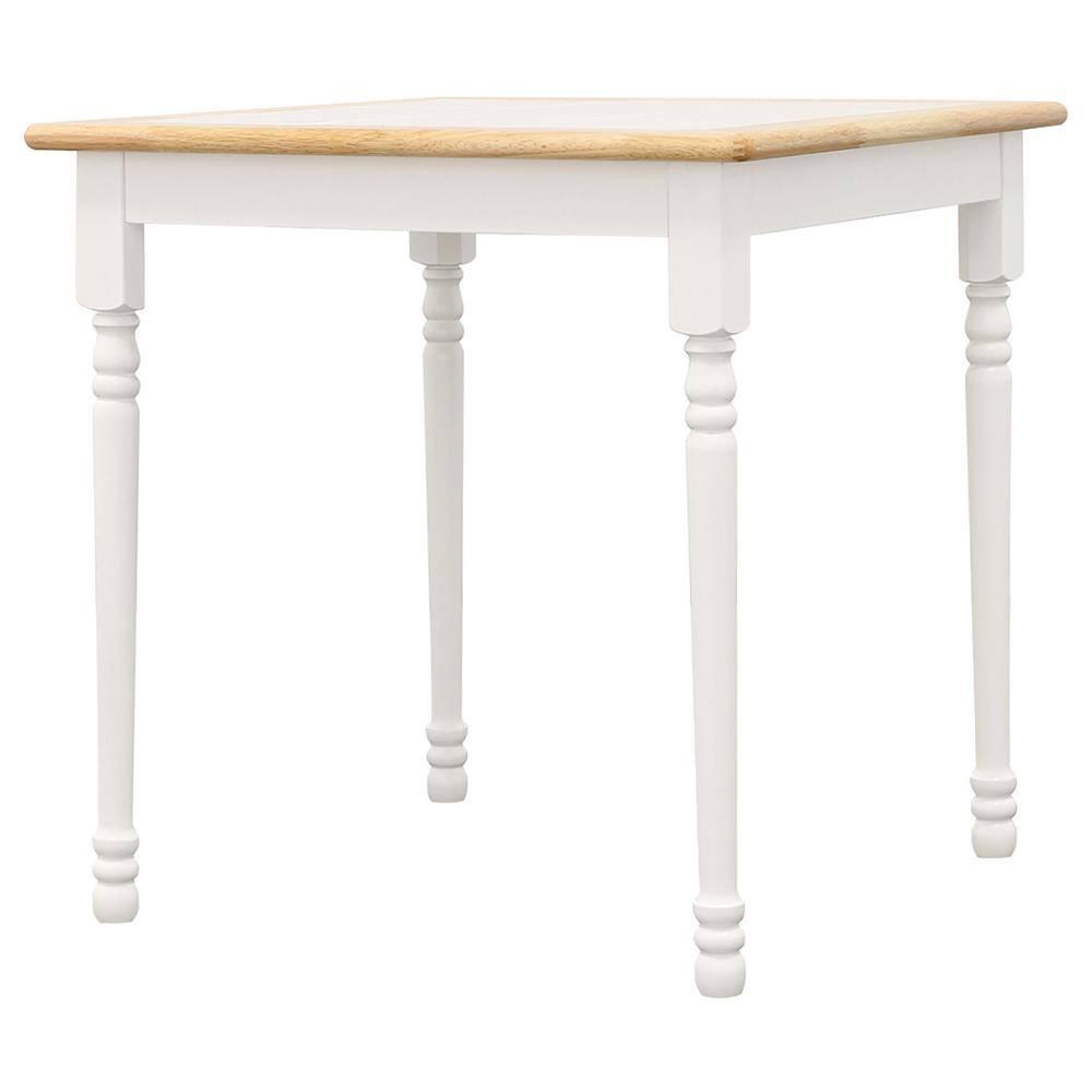 DPlus Square Top Dining Table Natural Brown and White