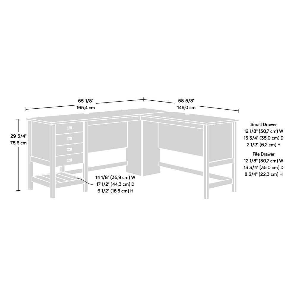 Sauder Cottage Road L-Shape Desk, Raven Oak Finish