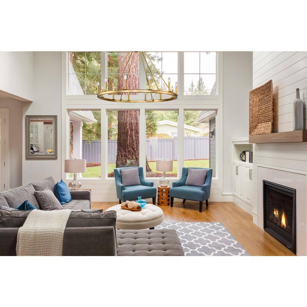 Z-Lite Barclay 12 Light 48" Round Steel Chandelier in Olde Brass